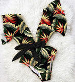 Sexy One Piece Floral Print Bodysuit Monokini