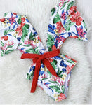 Sexy One Piece Floral Print Bodysuit Monokini