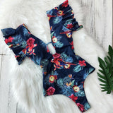 Sexy One Piece Floral Print Bodysuit Monokini