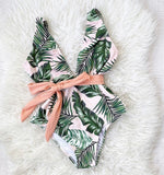 Sexy One Piece Floral Print Bodysuit Monokini