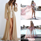 Feminino Sexy Transparent Beach Maxi Dress