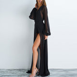 Feminino Sexy Transparent Beach Maxi Dress