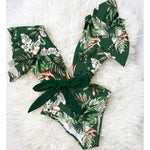 Sexy One Piece Floral Print Bodysuit Monokini