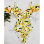 Sexy One Piece Floral Print Bodysuit Monokini